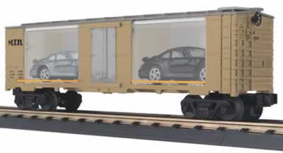 MTH Auto Transportation 40' window boxcar w/ 2 Porsches