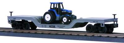 MTH depressed center flatcar w/ tractor