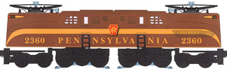 Pennsylvania Railroad tuscan 1 stripe semi-scale GG-1