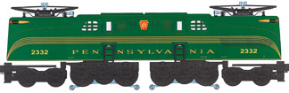 Pennsylvania Railroad green 5 stripe semi-scale GG-1 #2332