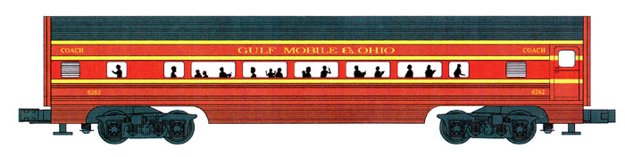 Gulf Mobile & Ohio 72' streamliner 2-car add on passenger set