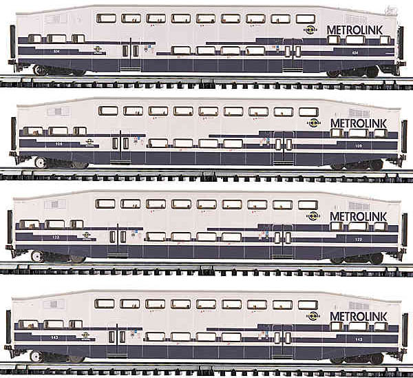 Metrolink 21" Bombardier commuter car 4-pack