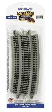E-Z Track nickel silver 26" radius curve 5-pack