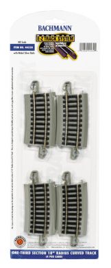 E-Z Track nickel silver 1/3 18" radius curve 4-pack