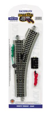 E-Z Track nickel silver right remote turnout