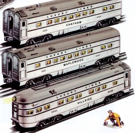 Union Pacific Silver Streak O27 3-car streamline set