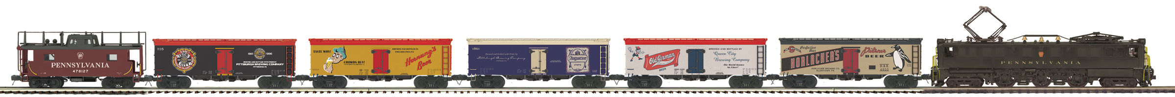 Pennsylvania Railroad P-5a boxcab beer train set with PS 2.0 defect