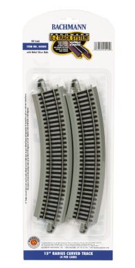 E-Z Track nickel silver 15" radius curve 4-pack