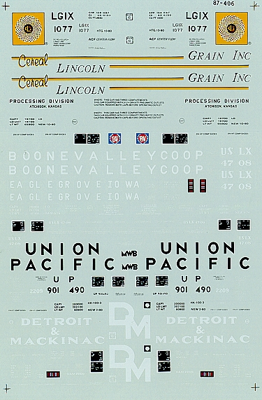 Decals: Assorted Freight Cars