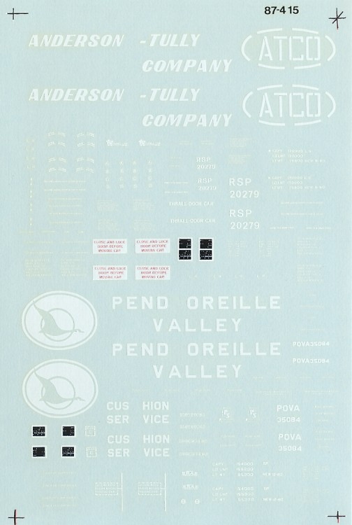 Decals: Assorted Freight Cars