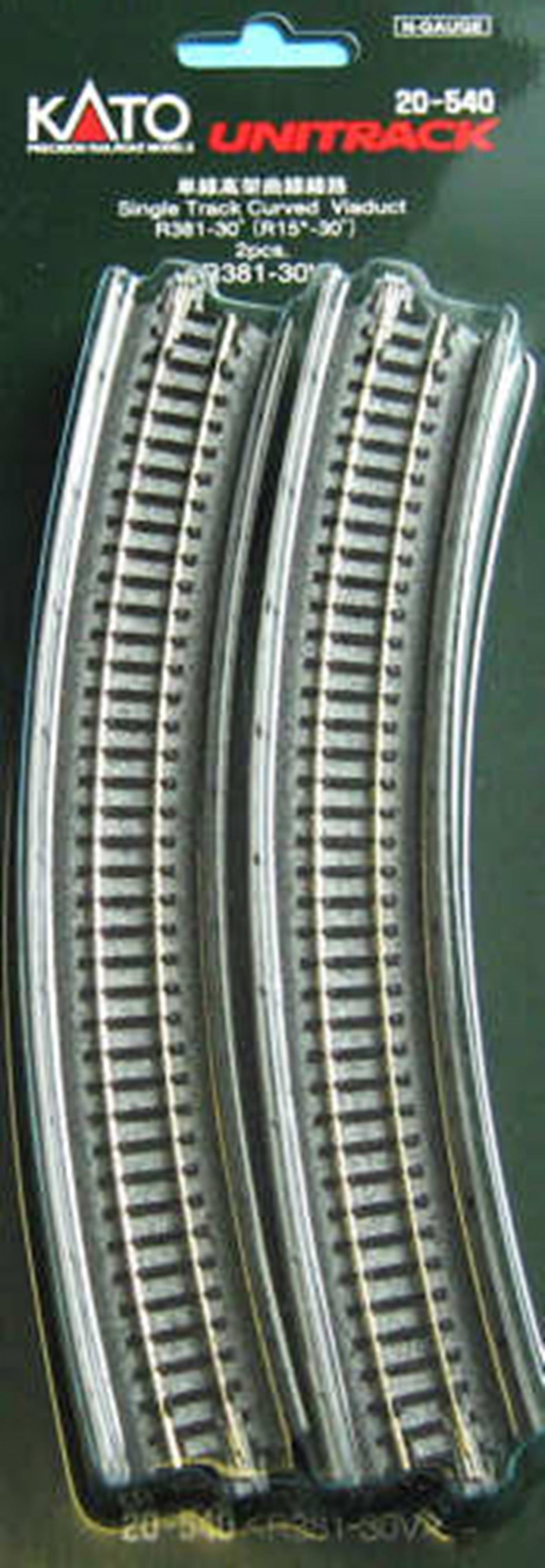 Unitrack Single Track Curved Viaduct R381-30 degrees 2-Pack