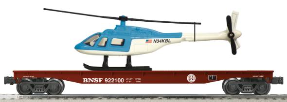 BNSF flatcar w/ helicopter