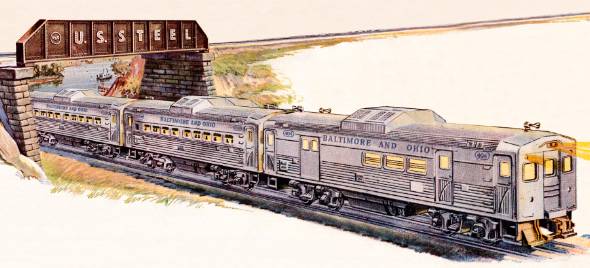 Baltimore & Ohio 3-car Budd RDC commuter set #2276W