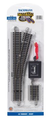 E-Z Track nickel silver #4 right turnout