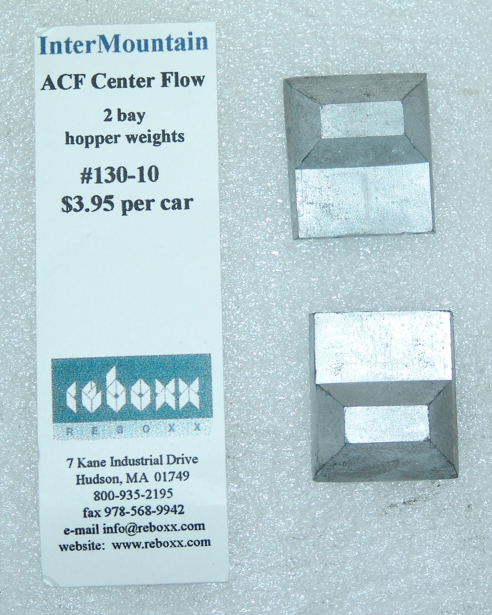 Weights for ACF Center Flow 2-Bay Hopper