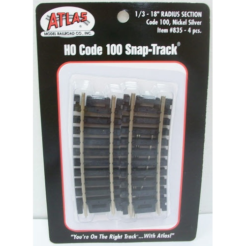 code 100 18" Radius 1/3 Curve 4-Pack