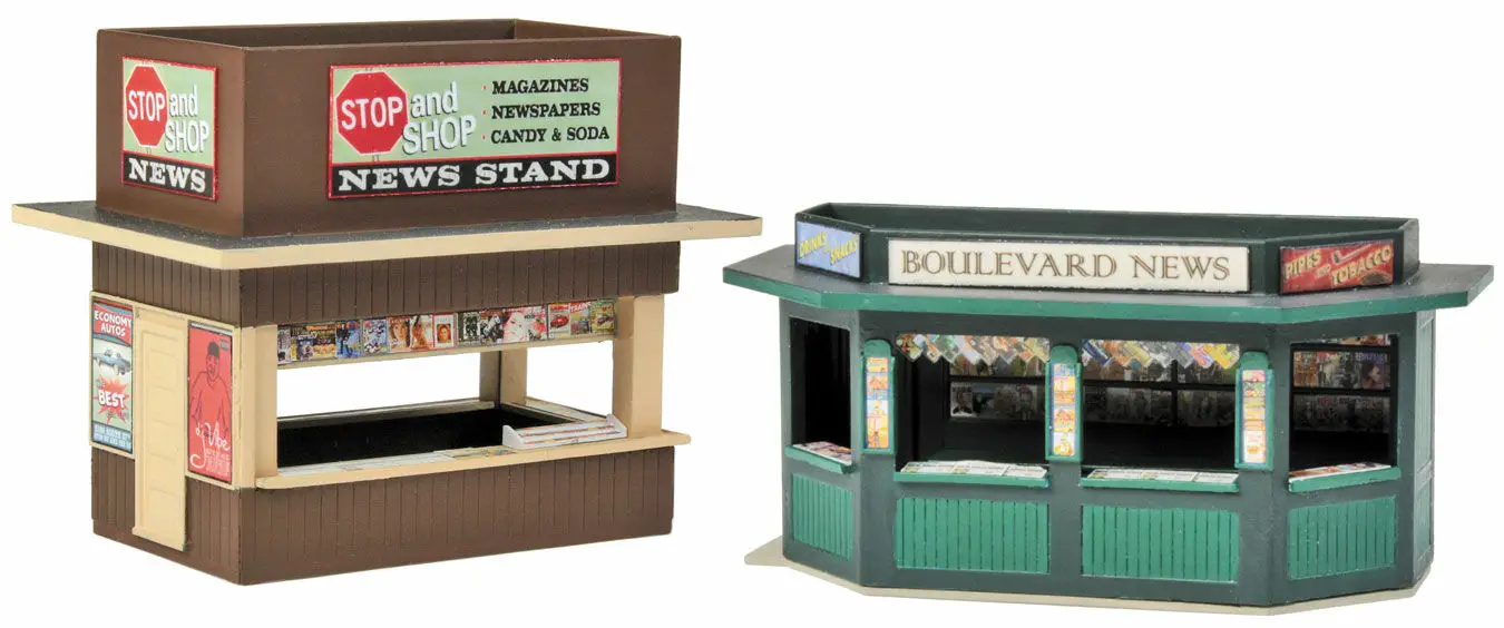 Two City Sidewalk Newsstands