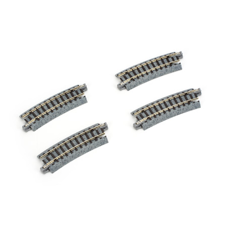 N Unitrack Curved Track 4-Pack R9 3/4" 15 Degree