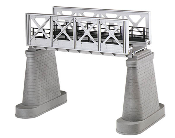 silver O scale girder bridge