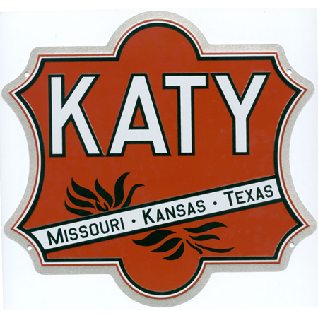Missouri-Kansas-Texas Die-Cut Metal Sign