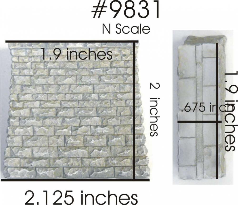 Stone Rectangular Bridge Pier 2-Pack