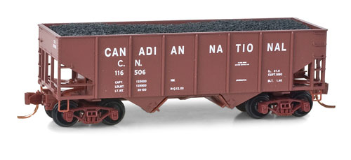 Canadian National 33' Twin Bay Hopper #116506 with Load