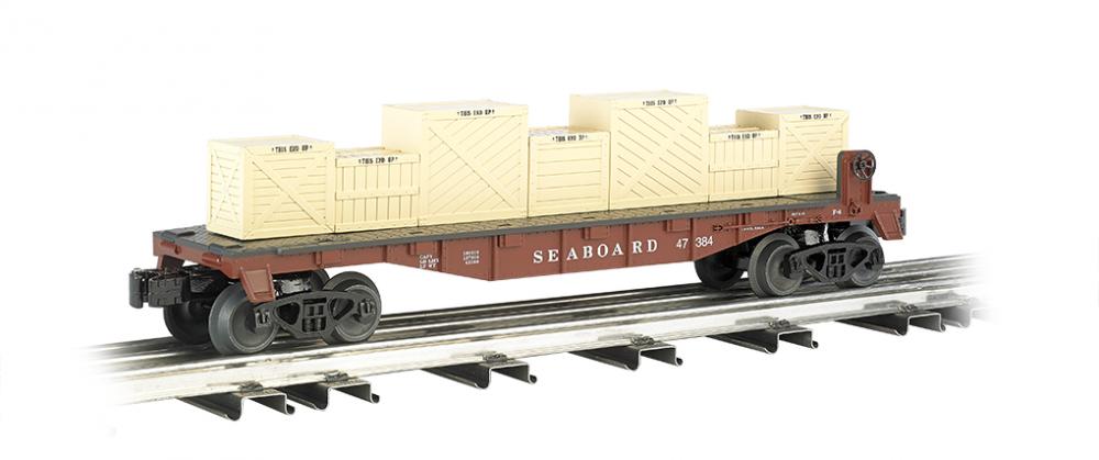 Seaboard 40' flatcar with crates