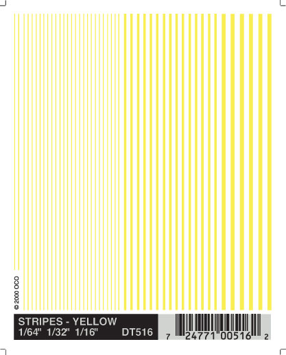Stripes-Yellow Dry Transfer Decals