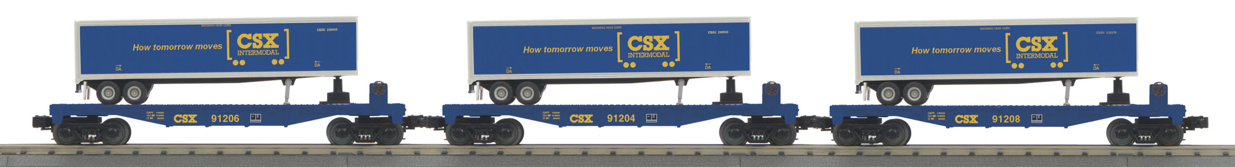 CSX flatcar with trailer 3-pack