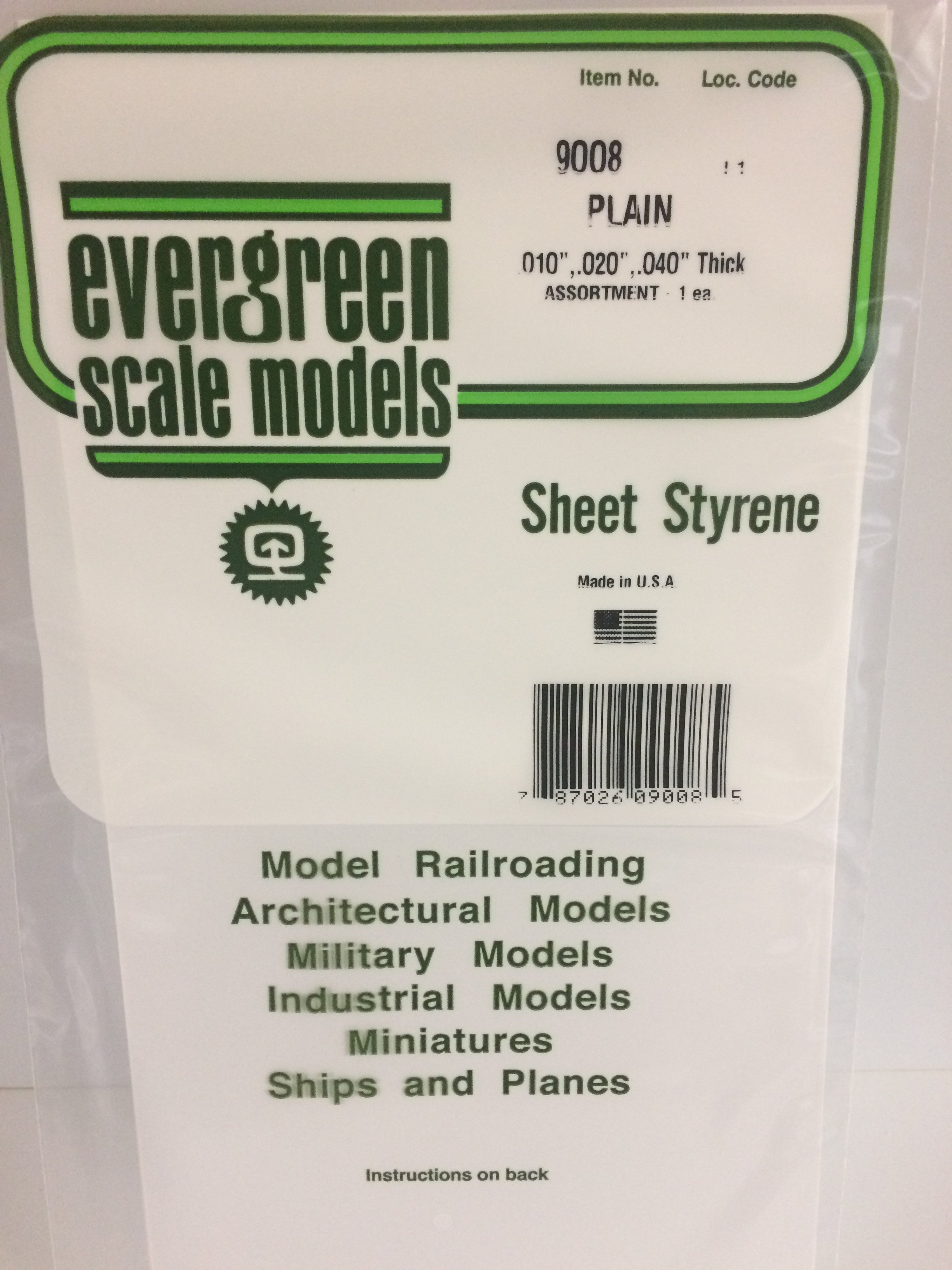 Plain Sheet Styrene Assortment