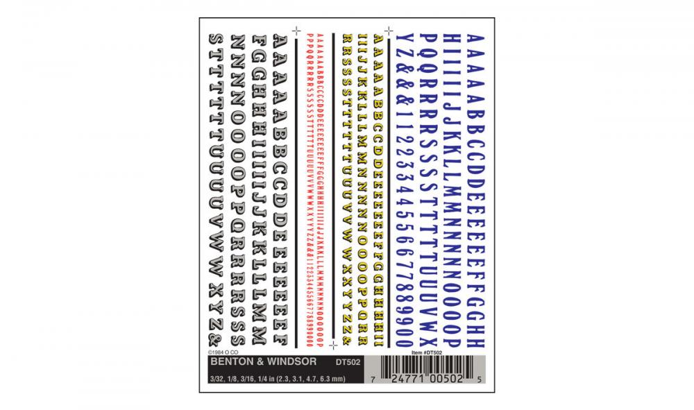 Benton & Windsor Dry Transfer Decal