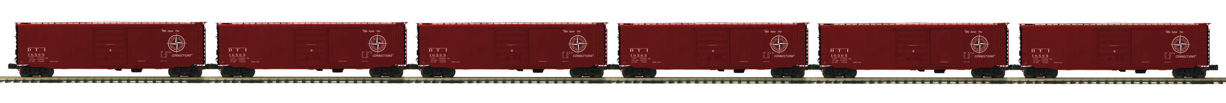 Detroit, Toledo & Ironton 50' Ps-1 Boxcar with P-S Door 6-pack