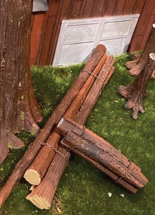 large log load with chains