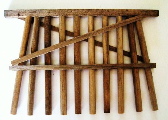 five small 1.5" N double track trestle bents