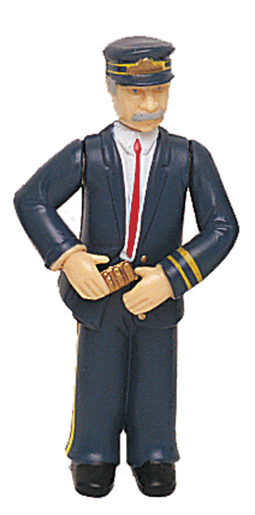 Conductor with blue uniform figure