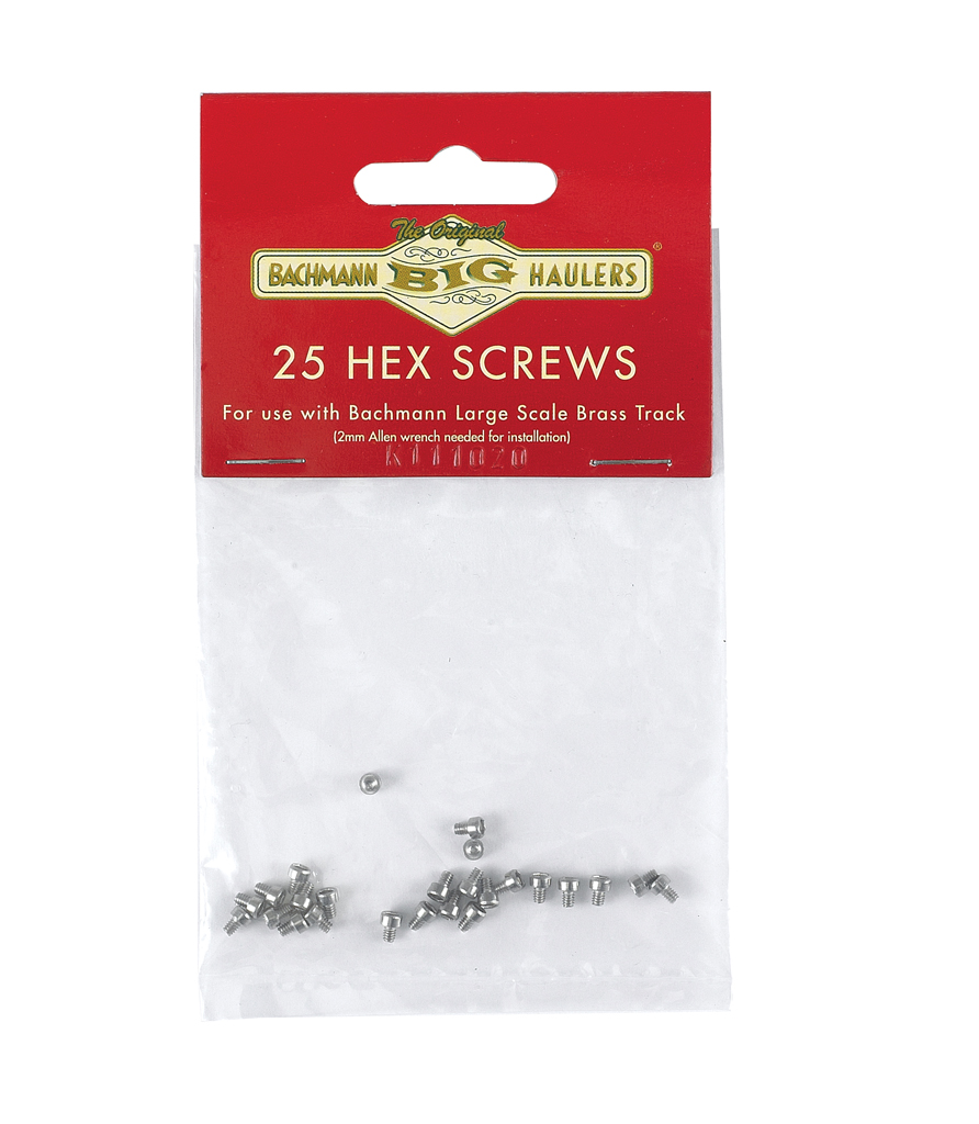 25 Hex Screws for use with Bachmann Large Scale Brass Track