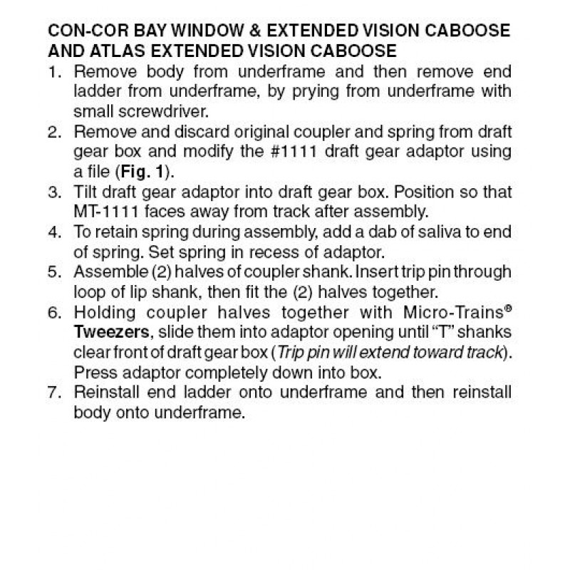 Coupler Conversion Kit for Rivarossi, CON-COR, Dimi-Trains: SW