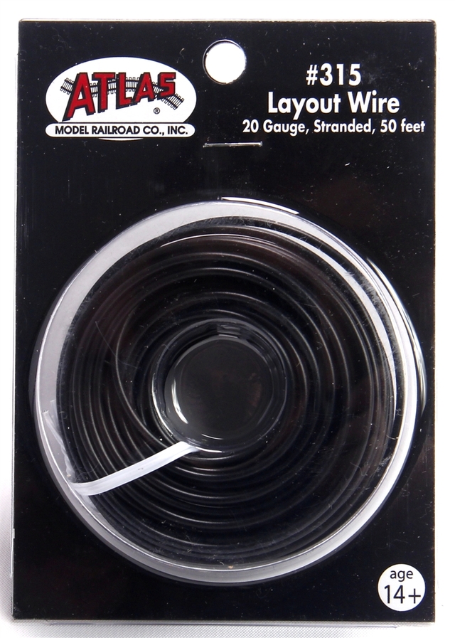 layout wire: black 50 feet 20 gauge stranded