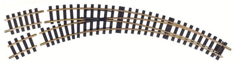 G Gauge R3-R5 7.5 Degree Manual Curved Switch Left Hand
