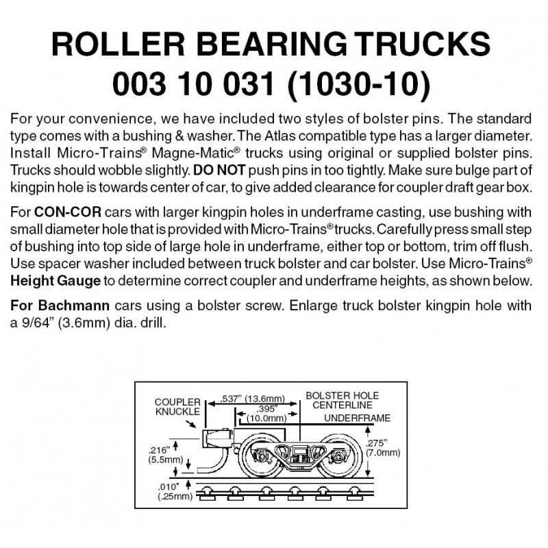 Roller Bearing Trucks 10-Pair