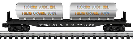 National Car Co flatcar w/ orange juice containers