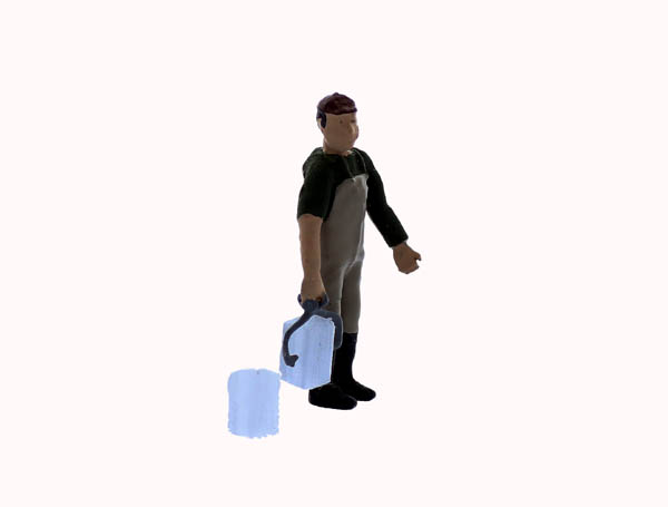 Ice Delivery Man with Tongs & Ice Blocks