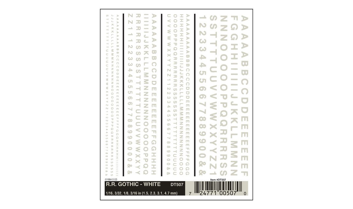 Railroad Gothic Letters-White