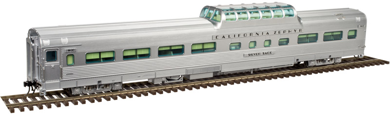 California Zephyr WP dome chair car “Silver Dollar” 2-rail