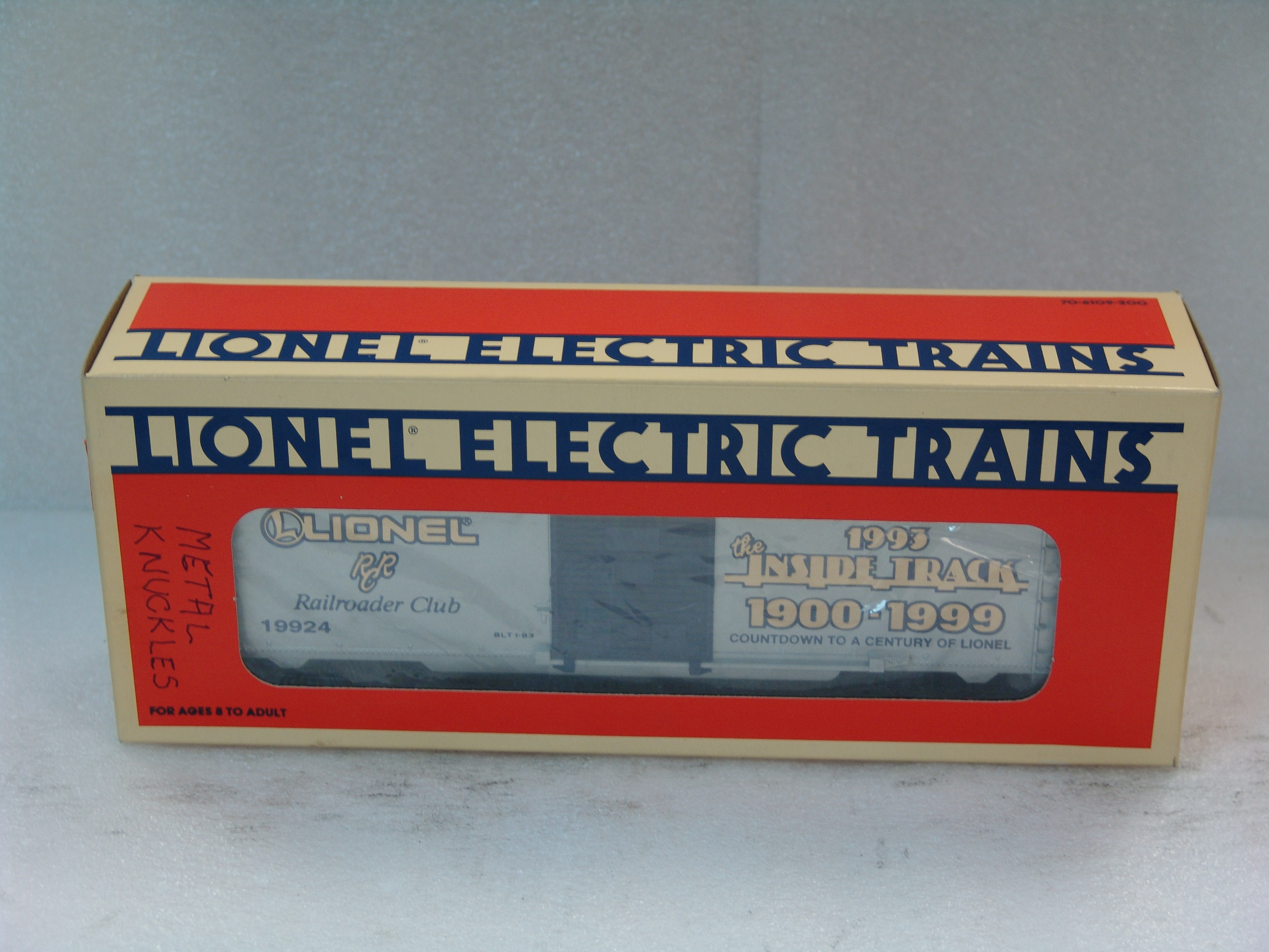 Lionel Railroader Club 1993 boxcar “Countdown to a Century”