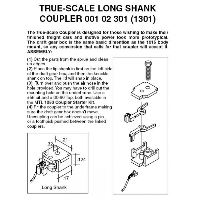 True-Scale Long Shank Coupler