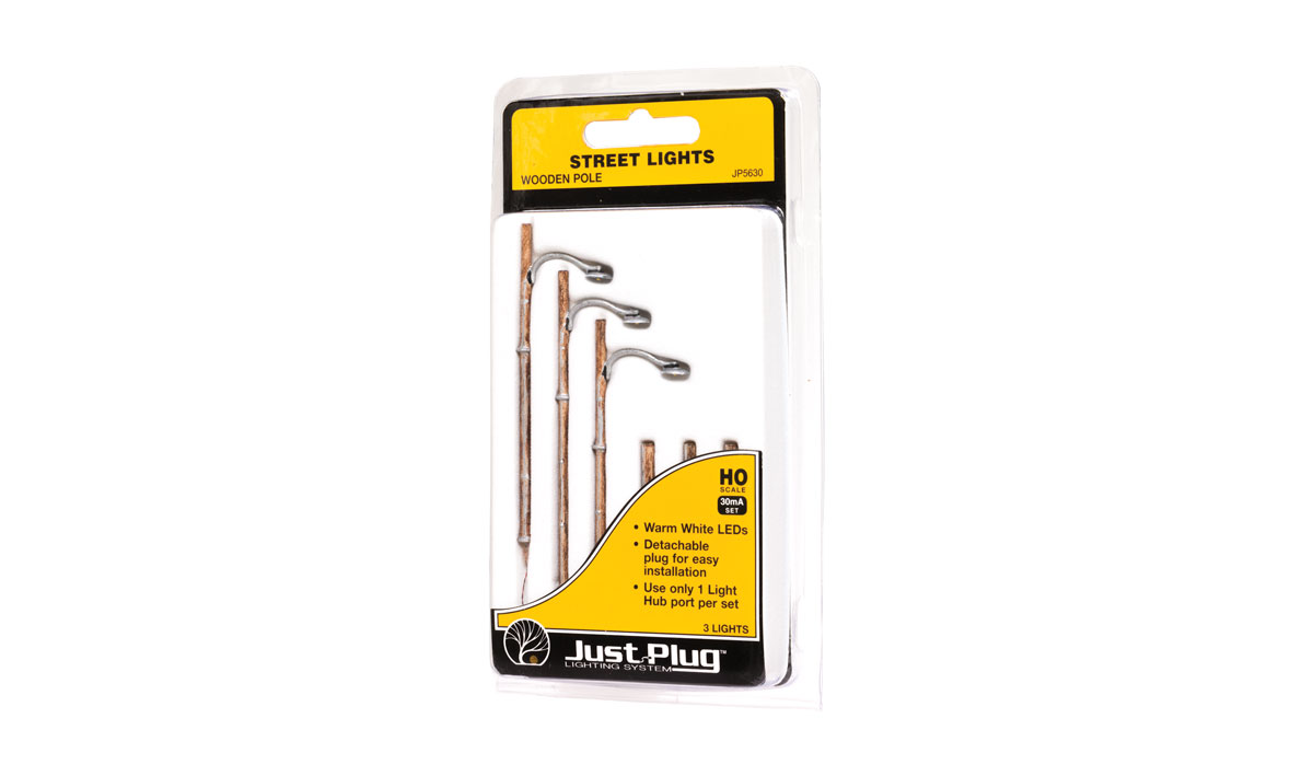 Just Plug® HO Wooden Pole Street Lights