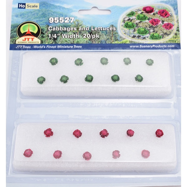 Cabbages & Lettuces (green & purple) 1/4" wide 20-pack