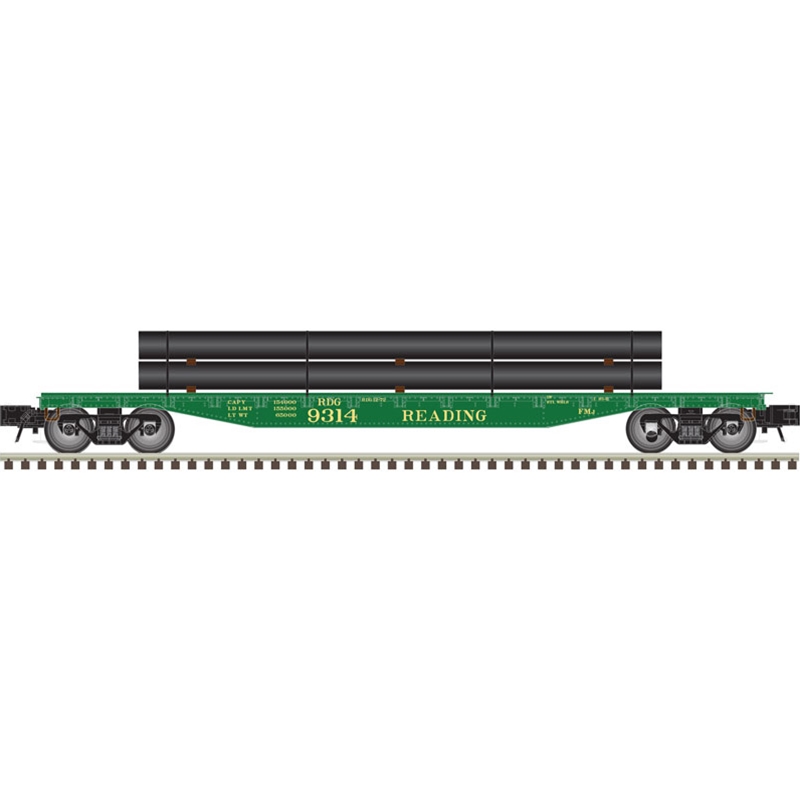 Reading 52'6" flatcar #9314 with pipe load