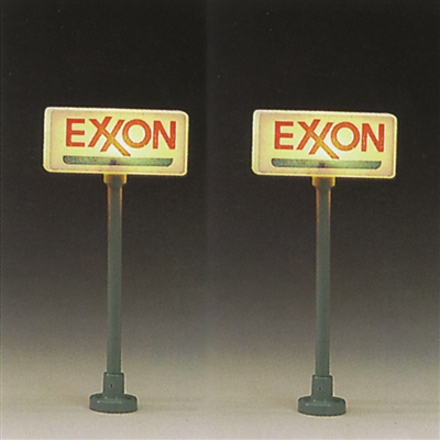 Exxon lighted gas station sign 2-pack